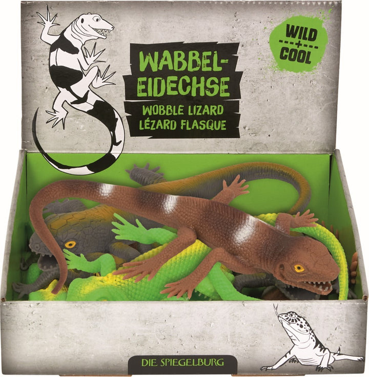 Wild + Cool-display met drie wiebelhagedissen