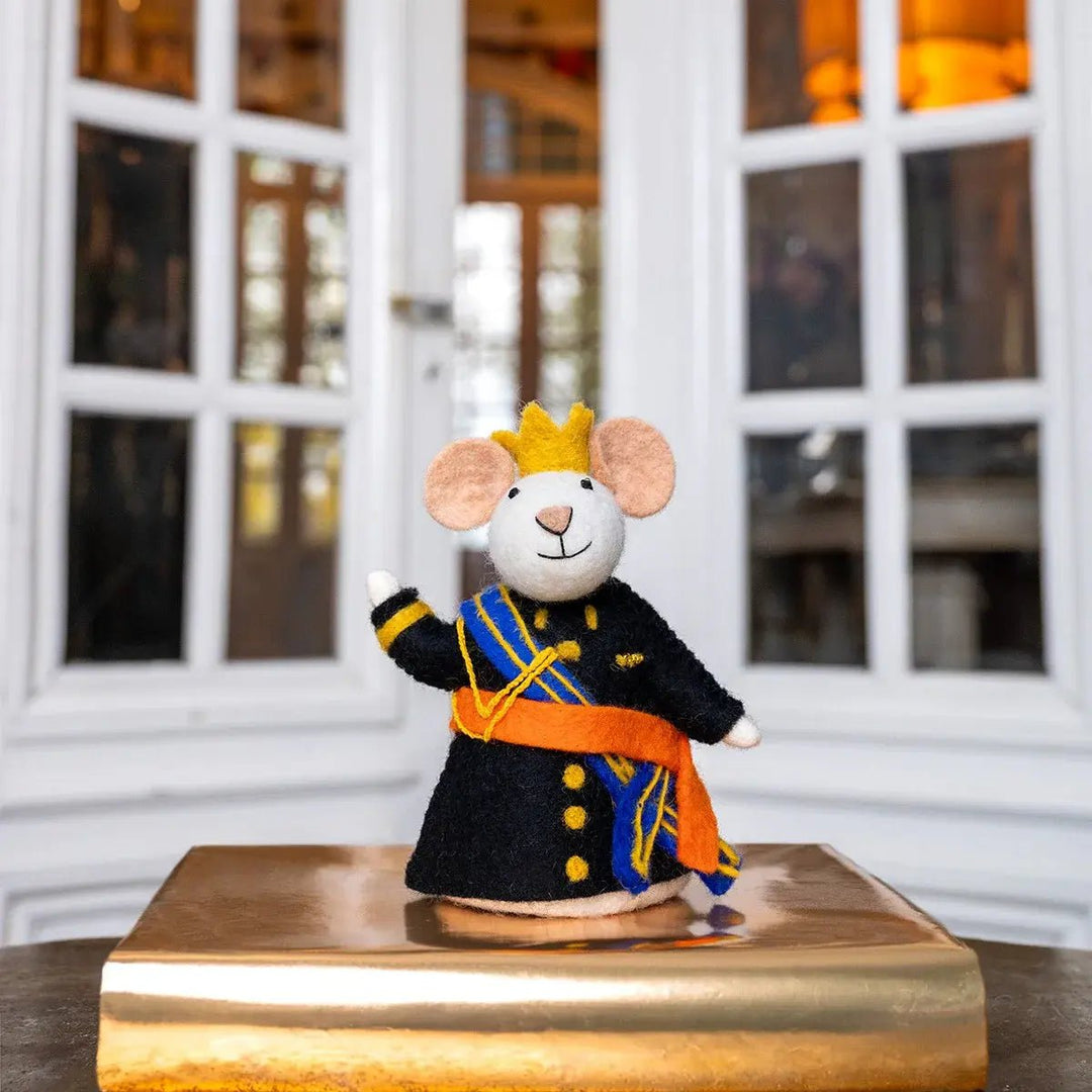 Wolvilt | Decoratie | Muis Koning en Koningin | 17 cm - Kleine Eland