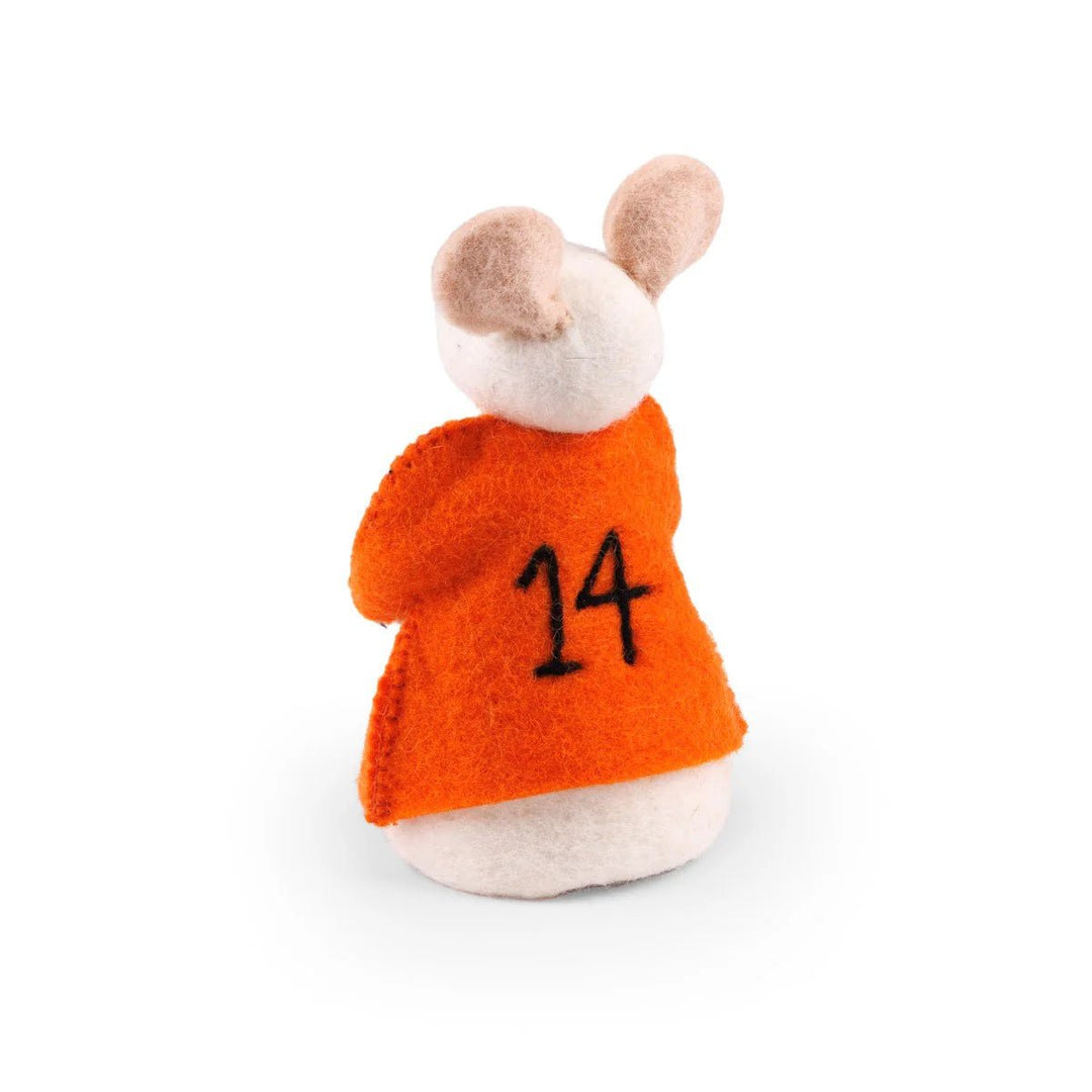 Wolvilt | Decoratieve Muis met Voetbal - Kleine Eland