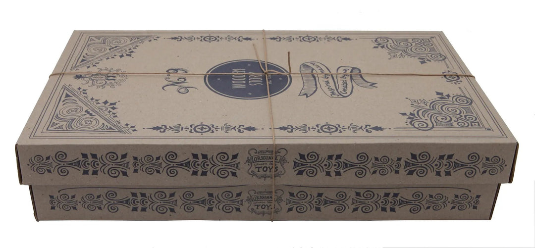 Wooden Story | Gekleurde Houten Blokken | in houten tray | 63 stuks | 1+ - Kleine Eland