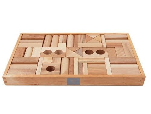 Wooden Story | Natuurlijke Houten Blokken | in houten tray | 54 stuks | 1+ - Kleine Eland
