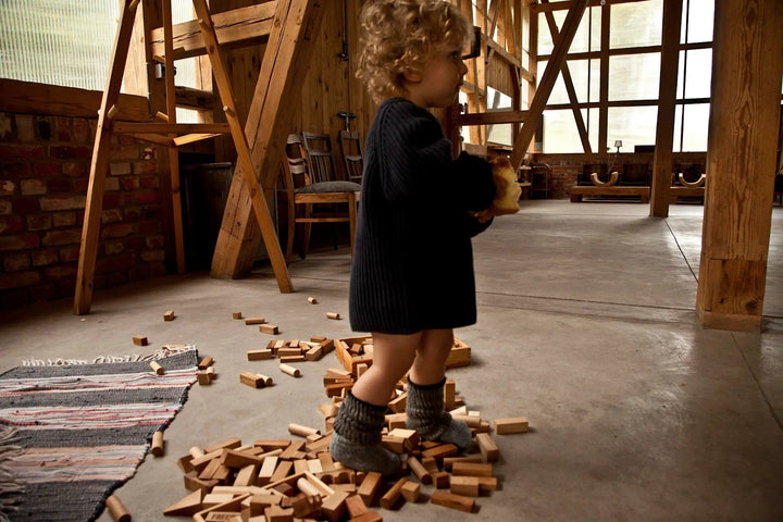 Wooden Story | Natuurlijke Houten Blokken | in houten tray | 54 stuks | 1+ - Kleine Eland