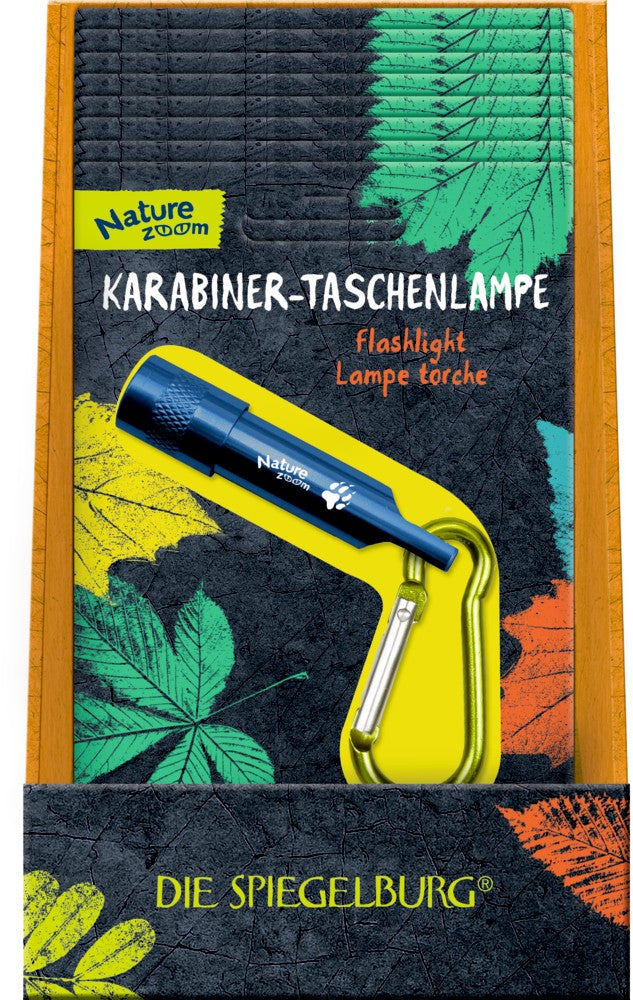 Verpakking van de Nature Zoom LED-zaklamp met karabijnhaak